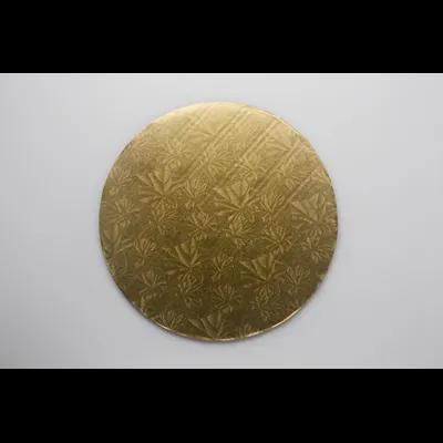 Cake Board 18X0.5 IN Paperboard Gold Round Embossed 12/Case