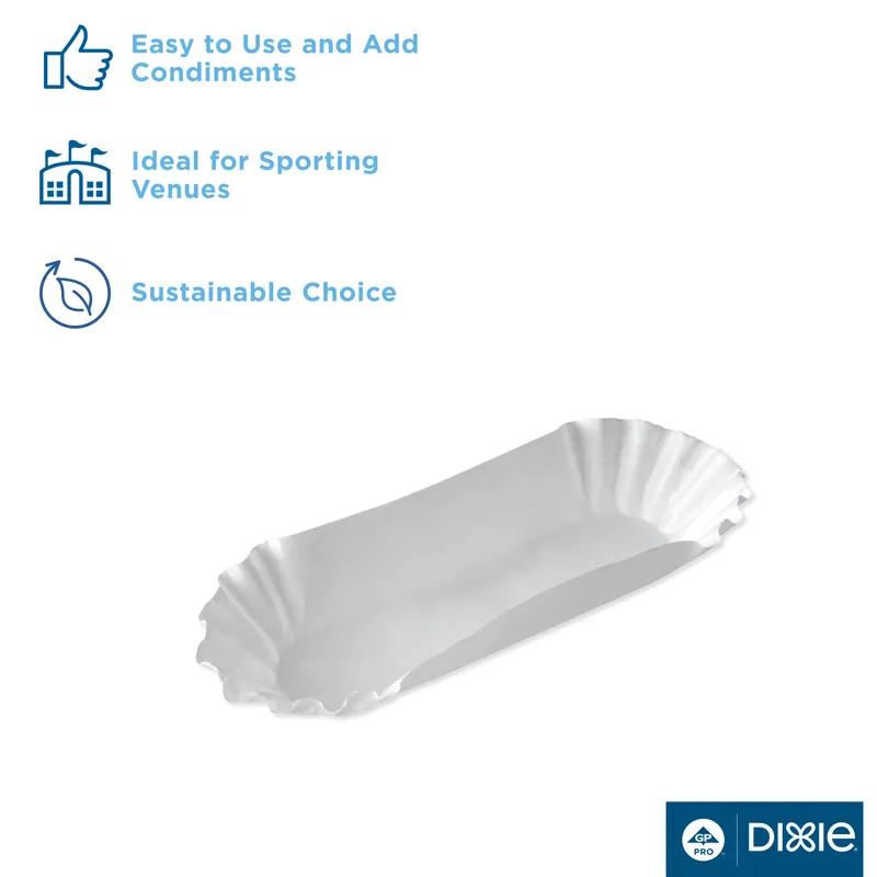 Dixie® Hot Dog Food Tray 8X3.637 IN Paper White Rectangle 3000/Case