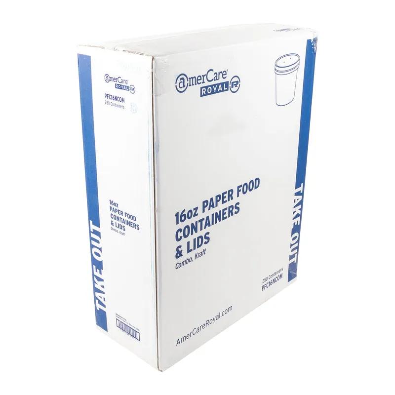 Food Container Base 16 OZ Polyethylene Coated Paperboard Kraft 500/Case