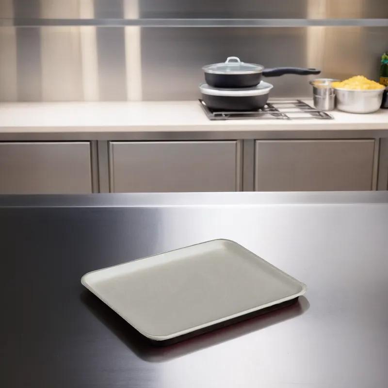 1.5 Meat Tray 1 Compartment Polystyrene Foam White 1000/Case