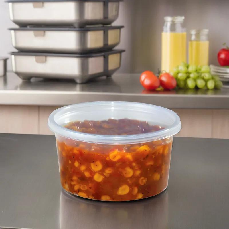 HomeFresh® Deli Container Base 12 OZ PP Clear Round 500/Case