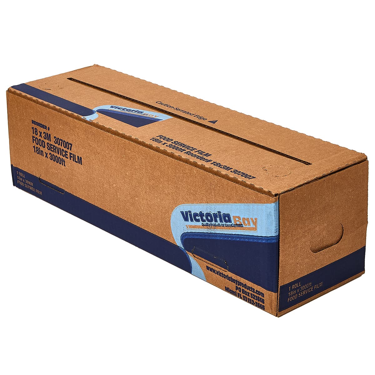 Victoria Bay Multi-Purpose Cling Film Roll 18IN X3000FT Plastic 35 Gauge Clear With Dispenser Box 1/Roll