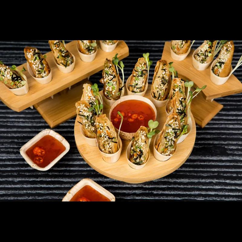 Serving Tray 13.8X10.2X1 IN 20 Compartment Bamboo Rectangle 1 Count/Case