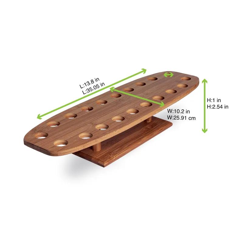 Serving Tray 13.8X10.2X1 IN 20 Compartment Bamboo Rectangle 1 Count/Case