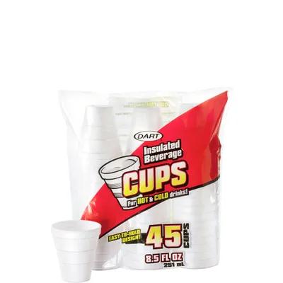 Dart® Cup 8.5 OZ EPS White 45 Count/Pack 24 Packs/Case 1080 Count/Case
