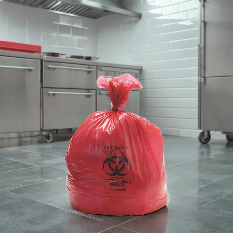 Biohazard Bag 45X49 IN Red Plastic 1.3MIL 150/Case