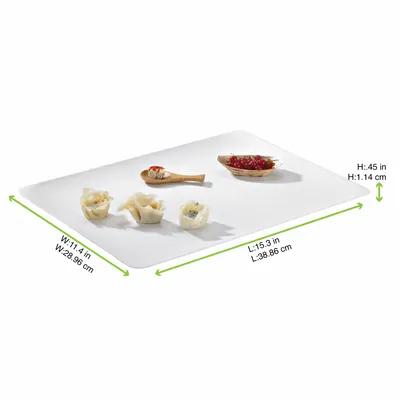 Serving Tray Base 15.3X11.4 IN Sugarcane White Rectangle Grease Resistant 50 Count/Pack 1 Packs/Case 50 Count/Case