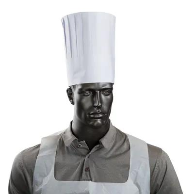 Chef Hat White Paper Pleated Comfort Band 24/Case