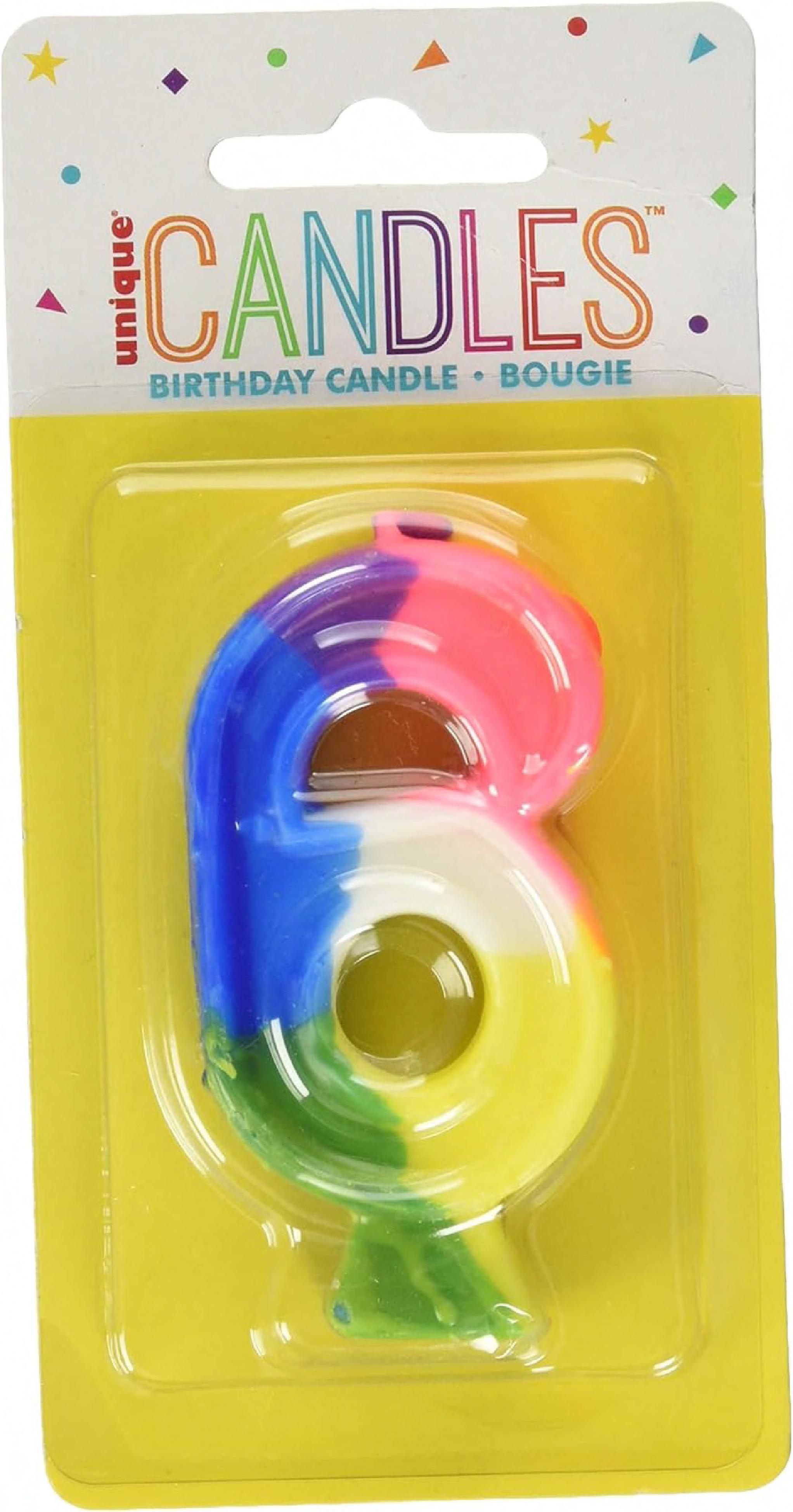 Candle Multicolor #6 6/Pack