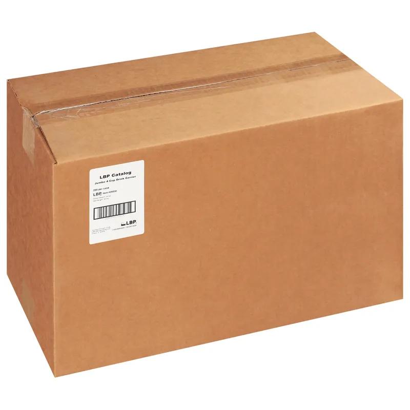 Cup Carrier Jumbo 4 Compartment Kraft For 12-44 OZ 200/Case