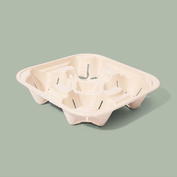Cup Carrier 4 Compartment Sugarcane 300/Case