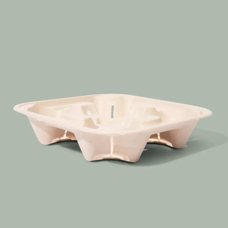 Cup Carrier 4 Compartment Sugarcane 300/Case