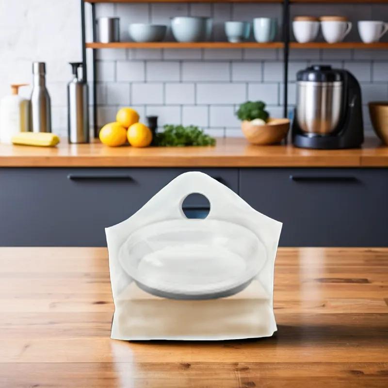 Wave Bag 19X18+9.5 IN Plastic 1.4MIL White 500/Case