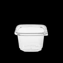 Deli Container Base 16 OZ PET Clear Square Tamper-Evident 500/Case