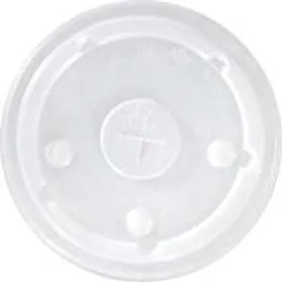 Lid Flat PS Translucent For 42-44 OZ Cold Cup With Hole Identification 1000/Case