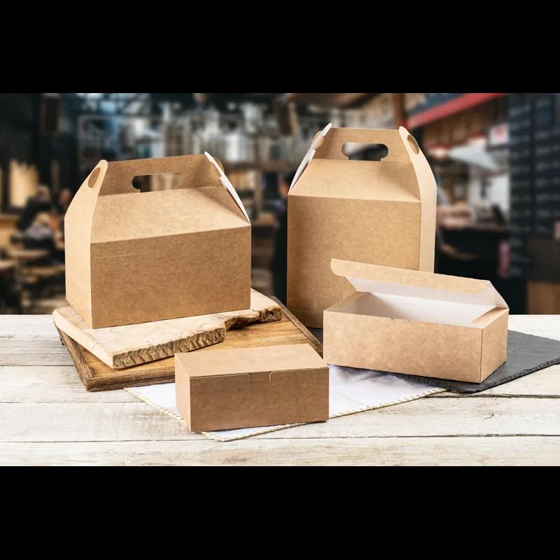 Take-Out Box Barn 8X6X8 IN Kraft Paperboard Brown Plain Automatic Bottom 100/Case