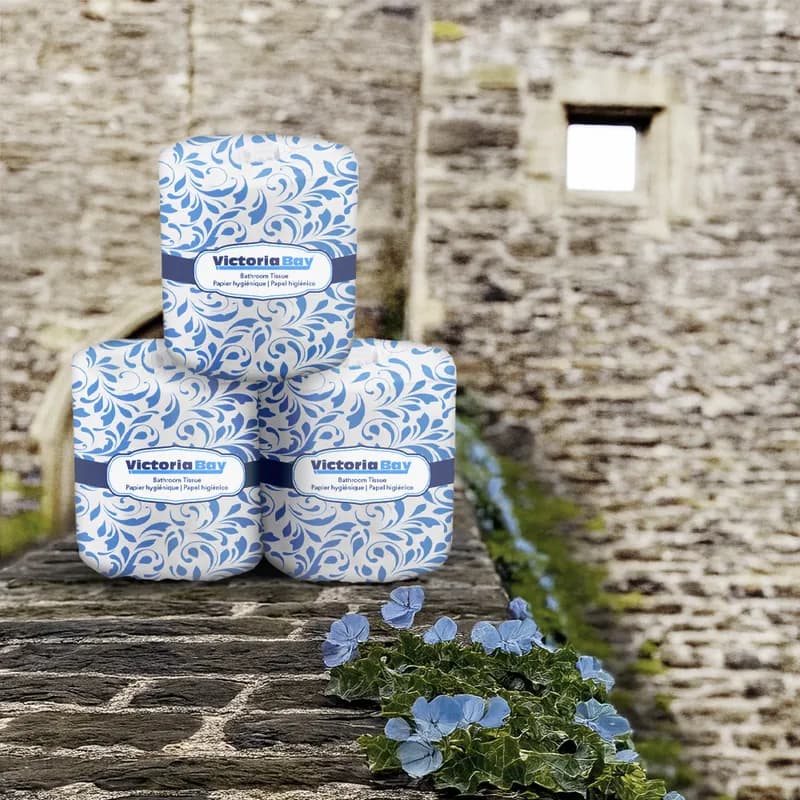 Victoria Bay Toilet Paper & Tissue Roll 4X3.1 IN 2PLY Virgin Paper White 400 Sheets/Roll 96 Rolls/Case