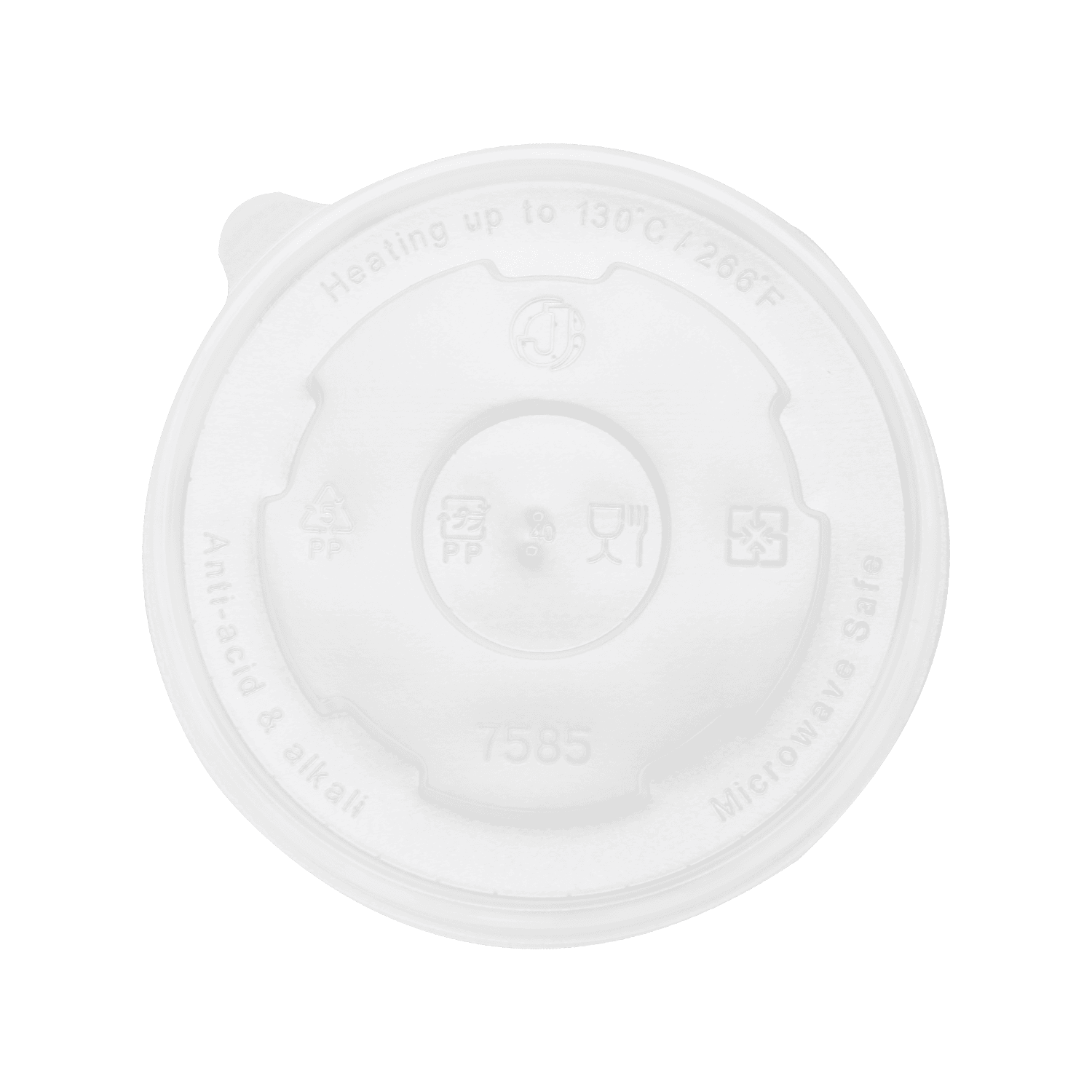 Karat® Lid 5 IN PP Translucent For 20 OZ Food Container Flat Vented 50 Count/Pack 12 Packs/Case 600 Count/Case