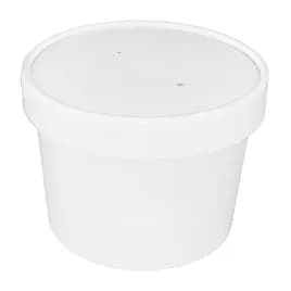 Victoria Bay Food Container Base & Lid Combo With Flat Lid 12 OZ Paper White Vented 250/Case