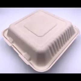 Victoria Bay Take-Out Container Hinged 9X9 IN Sugarcane Kraft Square 200/Case