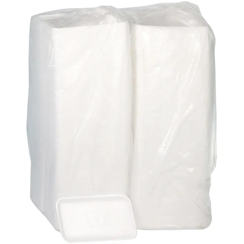 10S Supermarket Tray 10.75X5.7X0.65 IN Polystyrene Foam White Rectangle 500/Case