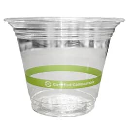 Victoria Bay Cup 9 OZ PLA Clear Green Stripe 1000/Case