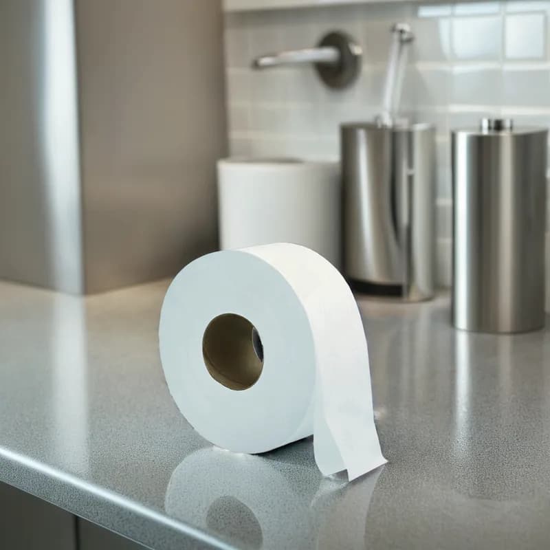 Victoria Bay Toilet Paper & Tissue Roll 3.1IN X1000FT 2PLY Virgin Paper White Jumbo Jr (JRT) 3.3IN Core Diameter 12/Case