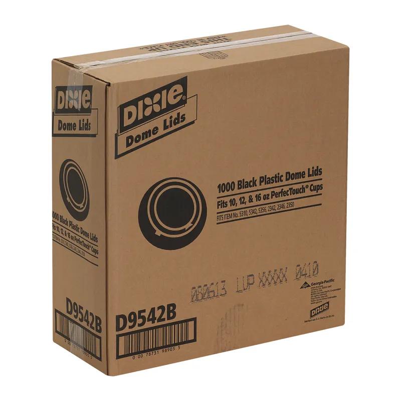 Dixie® Lid Dome Plastic Black For 12 OZ Hot Cup Sip Through Identification 1000/Case