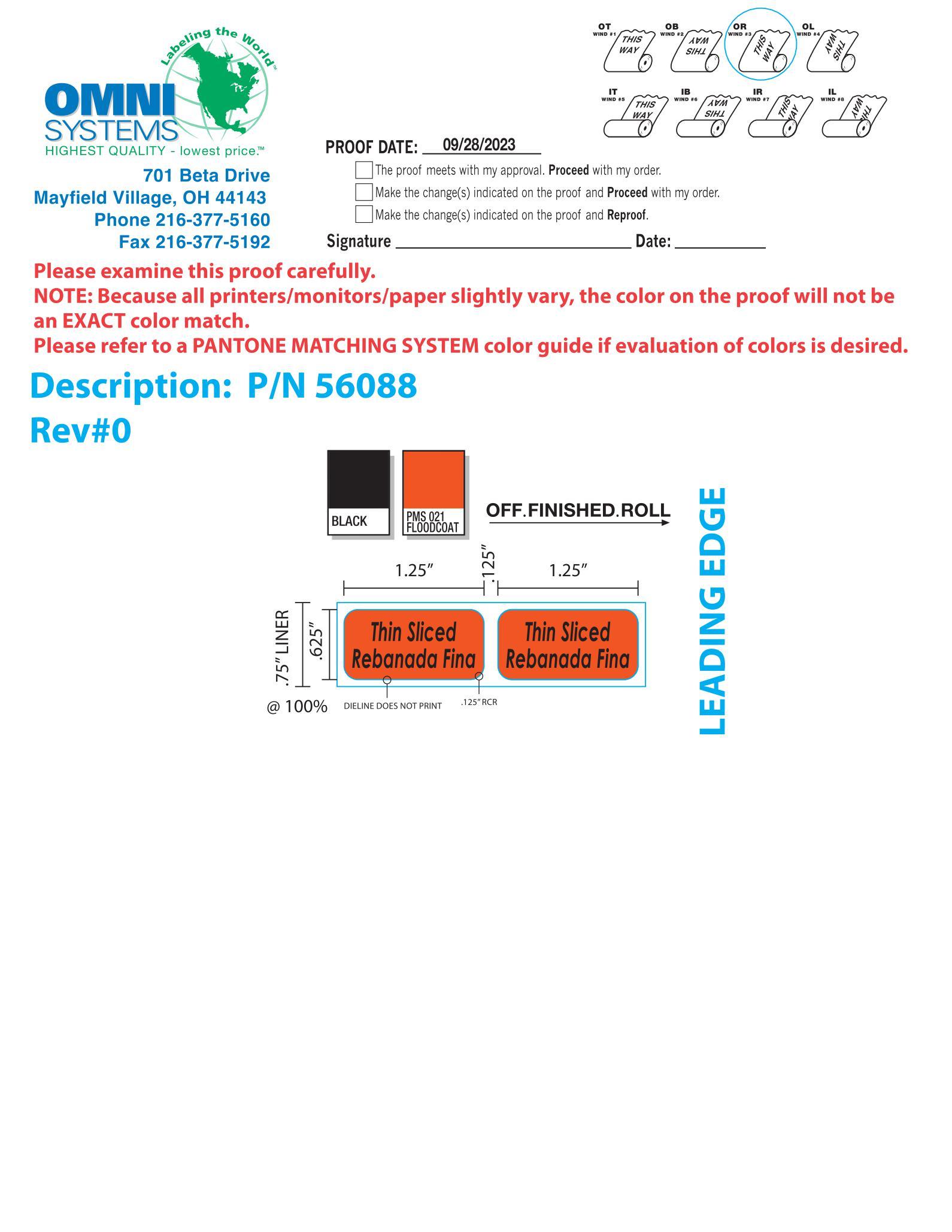 Thin Sliced-Rebanada Fina Label 1000 Count/Roll 4 Rolls/Case