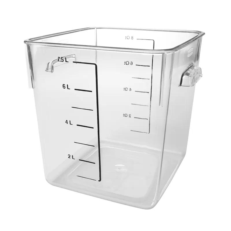 Food Storage Container 8.75X8.80X8.75 IN 8-7.6 QT Clear Square PC Space Saving 6/Each
