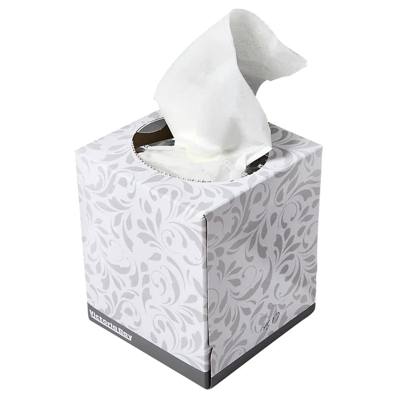 Victoria Bay Facial Tissue 2PLY Virgin Pulp White Cube Box 90 Sheets/Pack 36 Packs/Case