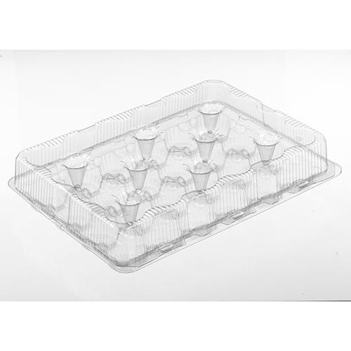 Polar Pak® Cupcake Hinged Container With Dome Lid 4.93X6.66X2.38 IN 24 Compartment PET Clear Rectangle 50/Case