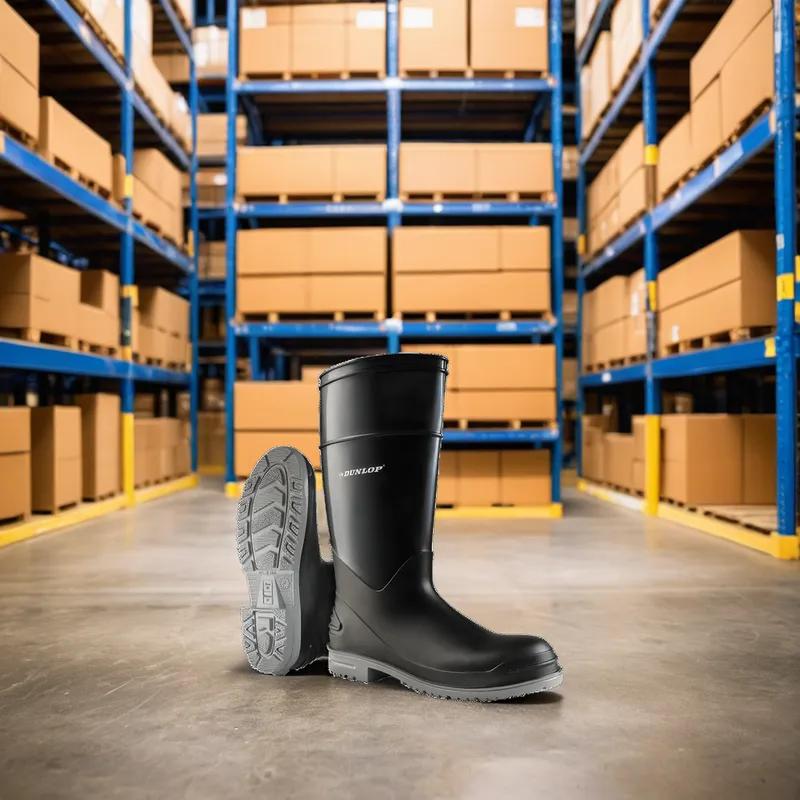 Boot Size 9 16 IN Black Gray Poly Blend Steel Toe 1/Pair