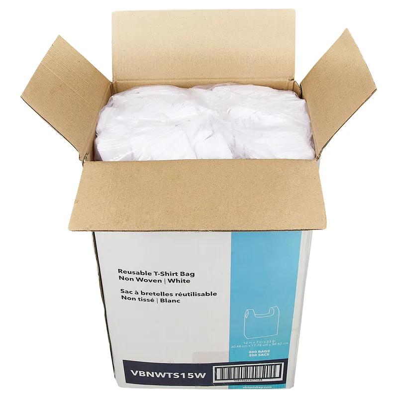 Victoria Bay Bag 12X7X23 IN 15 LB Non-Woven Polypropylene (NWPP) #80 White Printed T-Shirt Reusable Non-Woven 200/Case