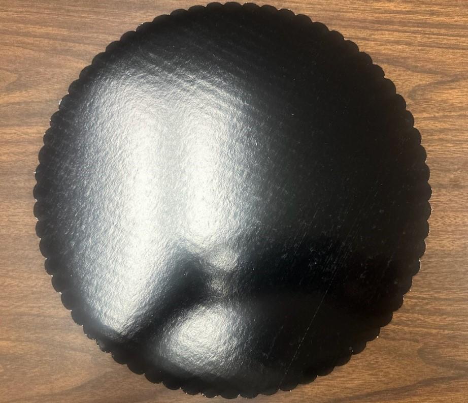 Cake Board 12 IN PET Black Circle Single Wall 250/Case
