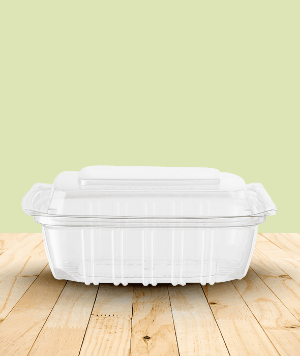 Loaf Hinged Container 9.3X6.75X2.1875 IN PET Clear Rectangle 250/Case
