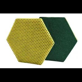 Scotch-Brite™ 96HEX Scouring Pad 5.75X5 IN Heavy Duty Fiber Green Yellow Hexagon Dual Purpose Dishwasher Safe 15/Case