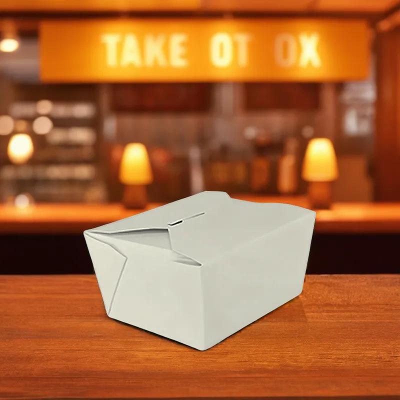 Victoria Bay #1 Take-Out Box Fold-Top 4.3X3.5X2.6 IN Paper White 450/Case
