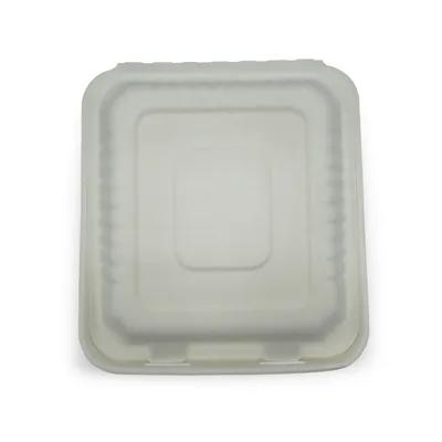 Victoria Bay Take-Out Container Hinged 8X8X3 IN Sugarcane White Square 200/Case
