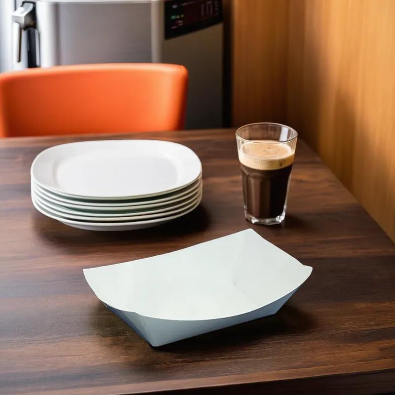 Food Tray 1 LB Paper White Rectangle 1000/Case