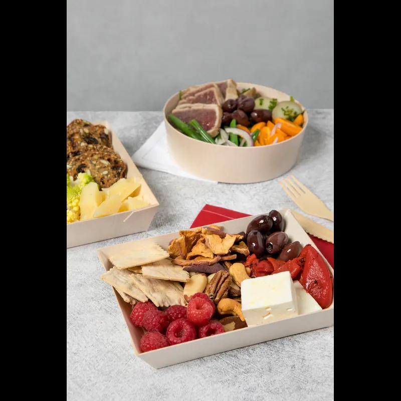 Plate 5.2X5.2X0.79 IN Wood Natural Samurai Square Microwave Safe 100 Count/Case