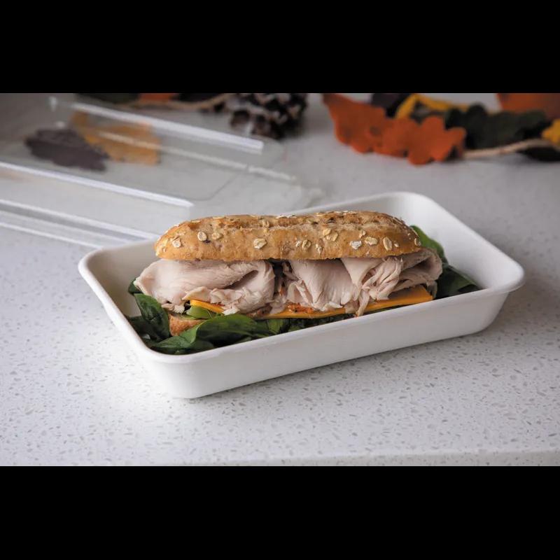 WorldView Take-Out Container Base 10X7 IN Sugarcane White Rectangle 200/Case