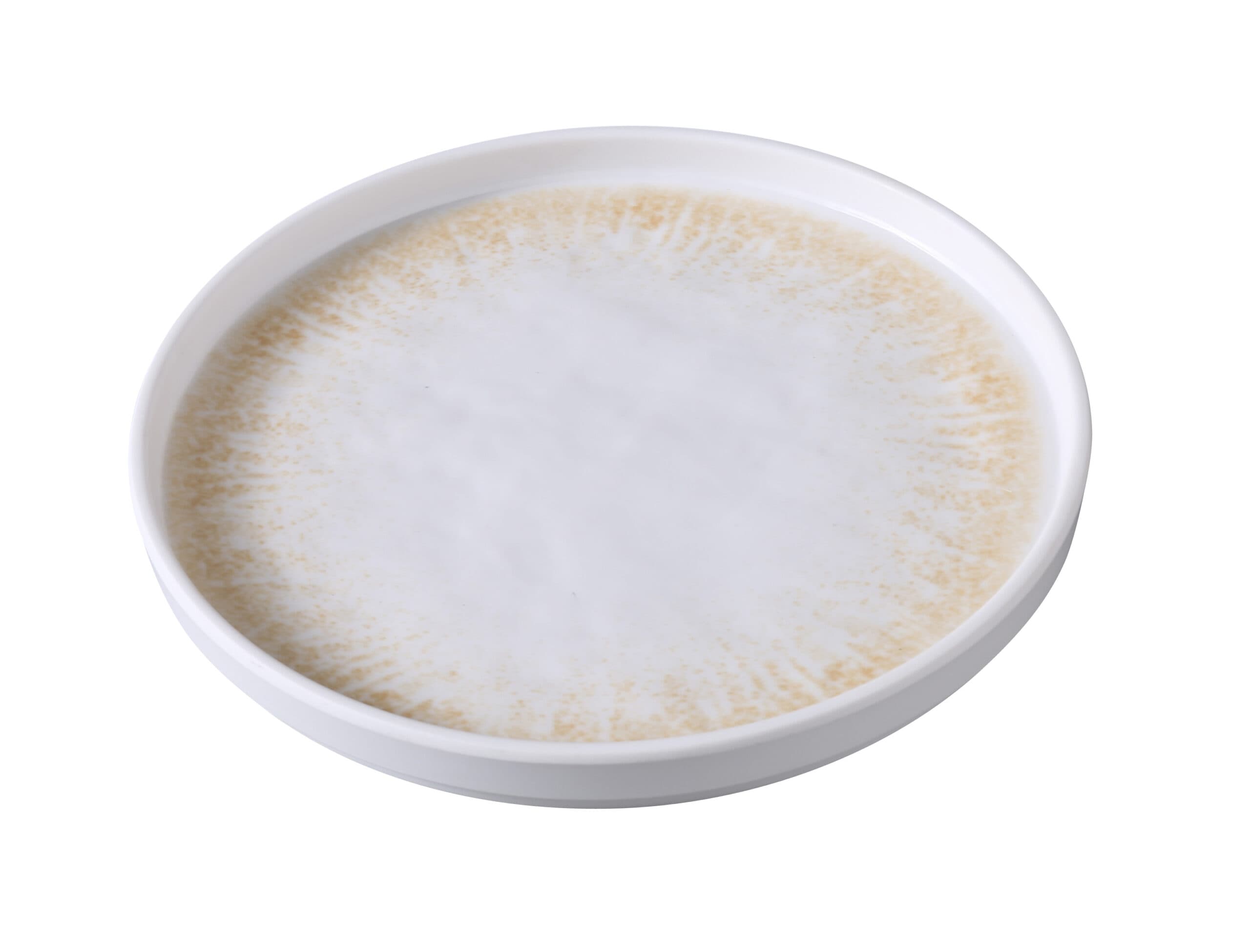 Optimum Plate 8.13 IN Melamine White Brown Round Upright Rim 48/Case