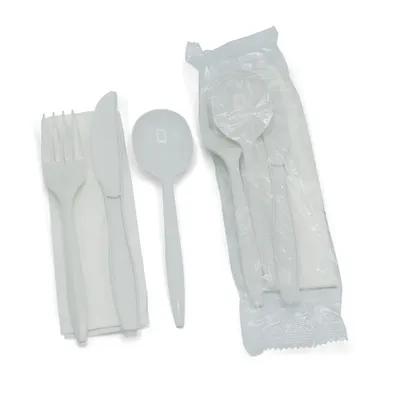 Victoria Bay 4PC Cutlery Kit PP Medium Weight With Napkin,Fork,Knife,Soup Spoon 250/Case