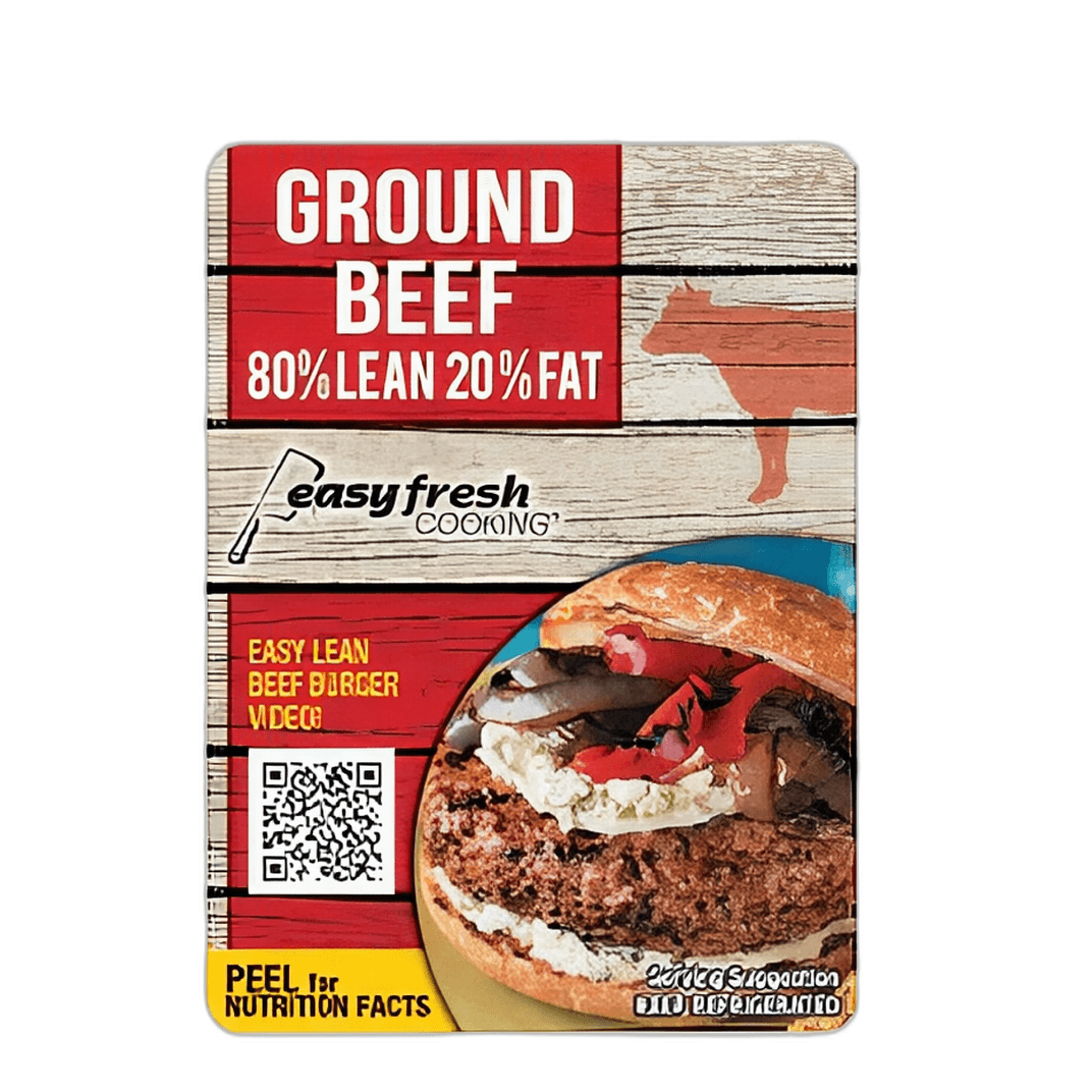 Ground Beef 80/20 Easy Fresh Cooking Label 1000/Roll