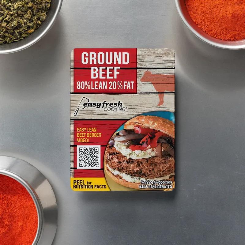 Ground Beef 80/20 Easy Fresh Cooking Label 1000/Roll