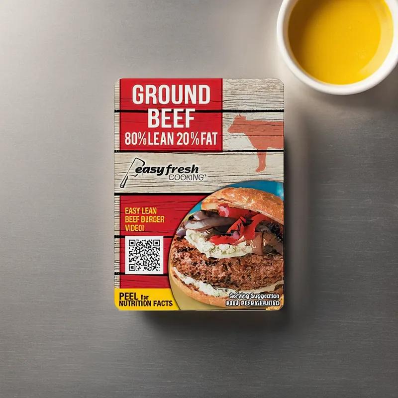 Ground Beef 80/20 Easy Fresh Cooking Label 1000/Roll