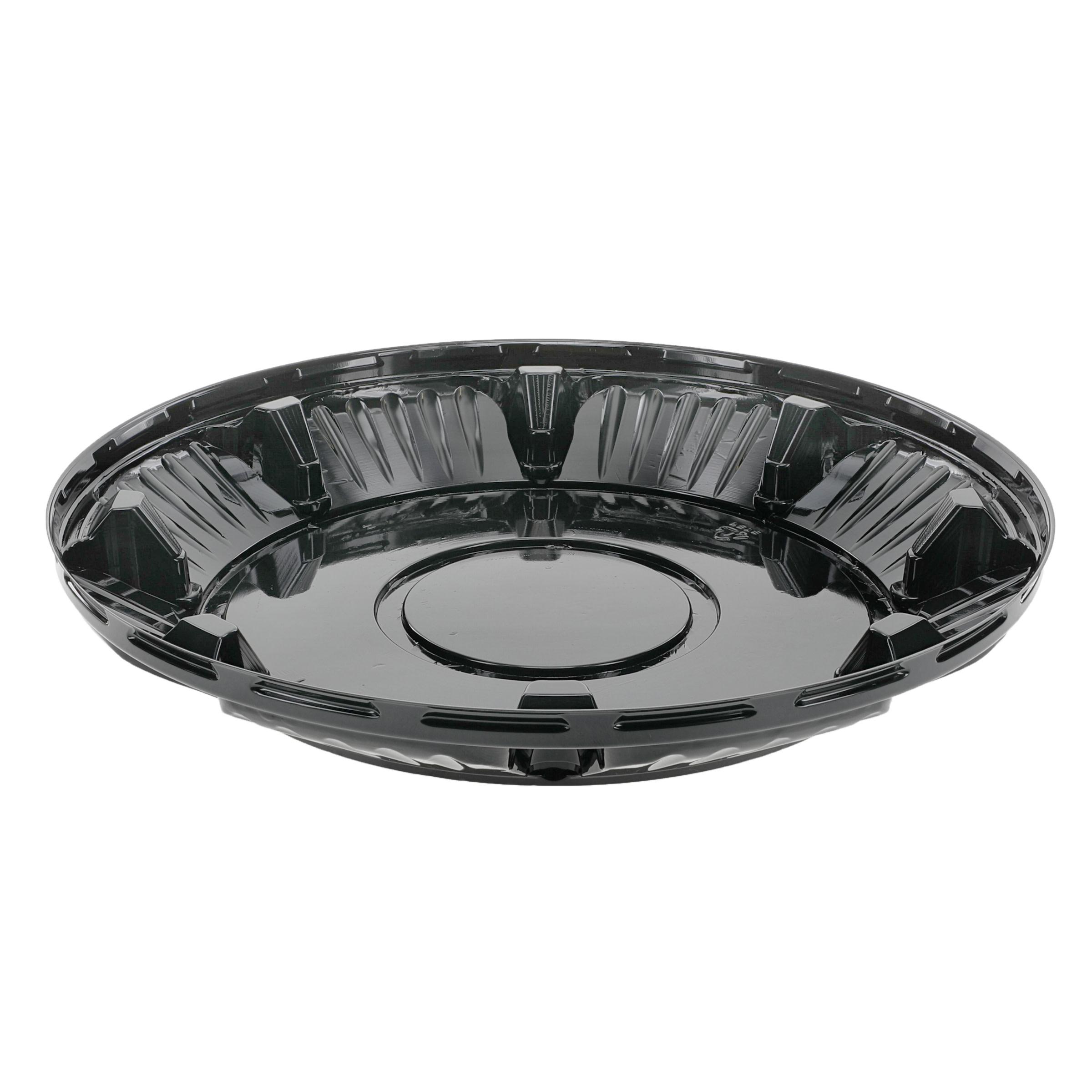Pie Container 9.8X1.5 IN PET Black Round Deep 200/Case