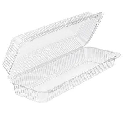 Essentials Take-Out Container Hinged With Dome Lid 14X5X3 IN RPET Clear Rectangle Bar Lock 300/Case