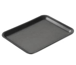 12S Meat Tray 11.25X9.25X0.5 IN Polystyrene Foam Shallow Black Rectangle 250/Case